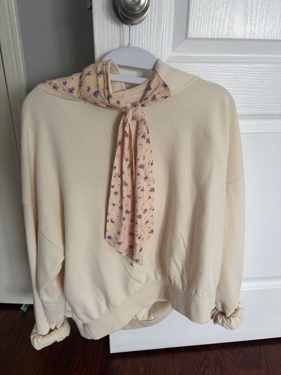 Free People Sweaters - Free People Cream Hoodie with tie